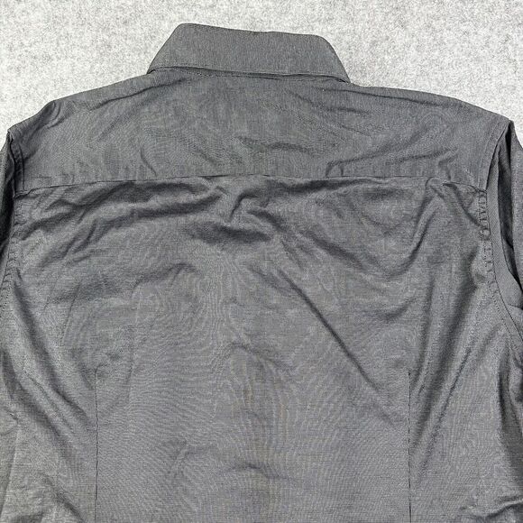 Eton Shirt Mens 17 Black Contemporary Fit Button Performance Stretch Long Sleeve - Picture 6 of 14